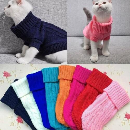 Dog Winter Clothes Knitted Pet Clothes Chihuahua Puppy Pet Sweater Puppy Coat Pet Cat Sweater Coat Suitable For Small Dogs