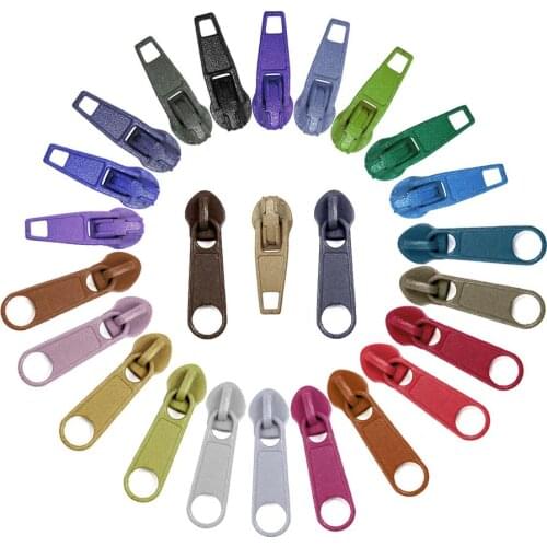 10Pcs/pack 3# Colorful High Quality Nylon Zipper Pull Slider Head For DIY Handcraft Accessories Repair Pillow Quilt Bedding Bag
