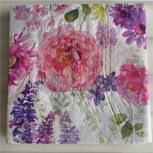 Napkin paper elegant tissue flower pattern vintage handerchief decoupage wedding christmas birthday party beautiful table decor