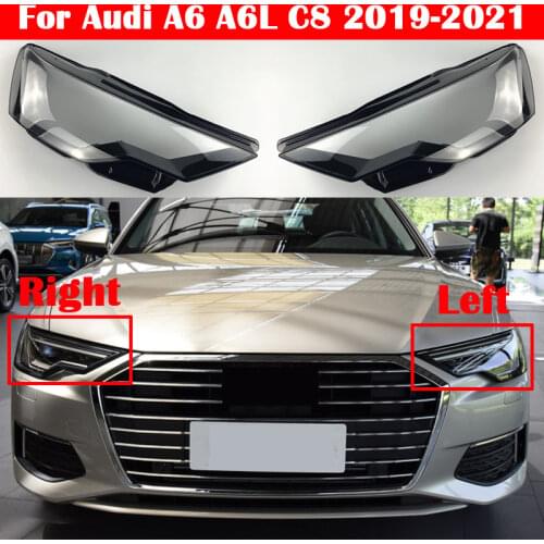 Auto Head Light Lamp Case For Audi A6 A6L C8 2019-2021 Glass Lens Shell Headlamp Car Front Headlight Cover Lampshade Caps