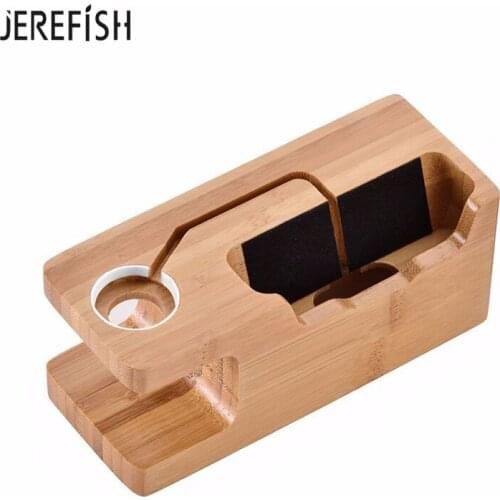 JEREFISH Wooden Charging Dock Station Mobile Phone Stand Holder Charger For Apple iPhone X 8 7 Plus 6 6S Plus SE For Watch