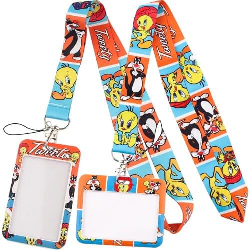 DZ1441 New Cat and Bird Lanyard For Keychain ID Card Pass Gym Mobile Phone USB Badge Holder Key Ring Neck Straps Accessories