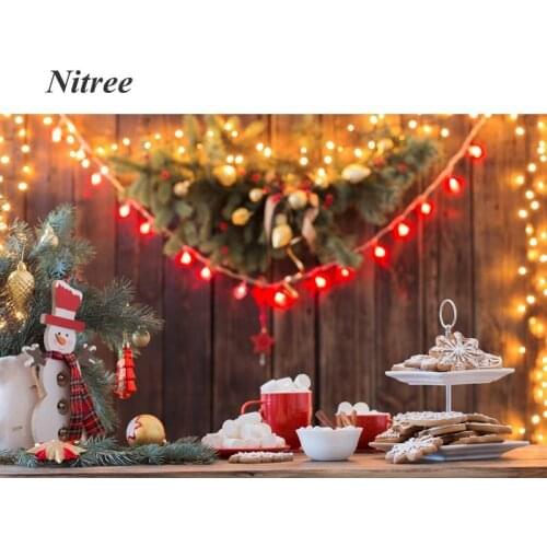 Photography Background Christmas Decoration Tree Retro Vintage Wooden Wall Fireplace Christmas Backdrops for Photo Studio