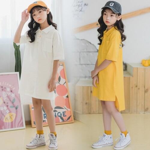 Teenage Girls Cotton Dress Summer 2020 New Children Clothing Kids Girls Fashion Casual Dresses Letter Printed Baby Dress, #1015