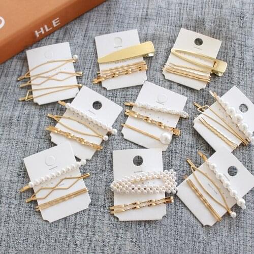 Korean Metal Hair Clips Pearl Bobby Hair Pins Sweet Hairgrips Barrette Women Hair Styling Tools Girls Hair Accessories