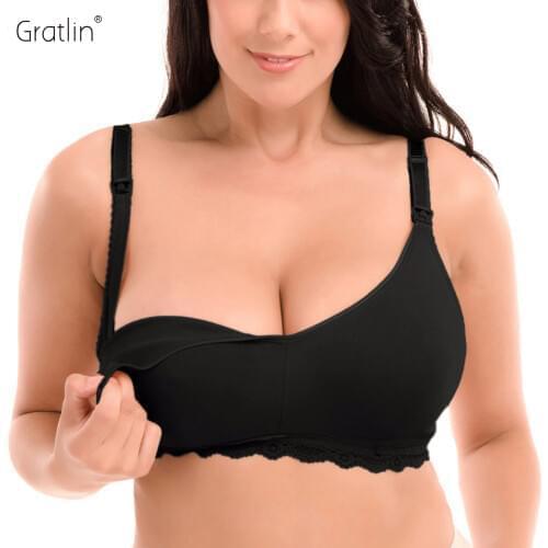 Gratlin Ladies' Maternity Wireless Full Coverage Breastfeeding Nursing Bra 34-40 B-DD