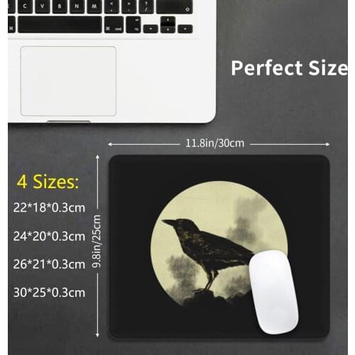 Crow Mouse Pad DIY Print Cushion Crow Black Bird Dark Raven Night Wicca Spiritual Symbolic Power Animal Gothic