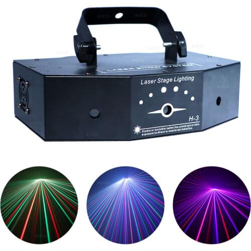 AUCD 3 Eye 500mW RGB Array Optical Network Rotation Moving Ray Projector Laser Lights Beam DMX DJ Party Show Stage Lighting DJH3