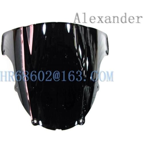 HotSale For Kawasaki ZX6R 2003 2004 ZX 6R 636 03 04 zx6r Black Windshield WindScreen Double Bubble