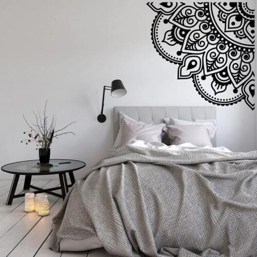 Mandala Wall Decal Corner Vinyl Stickers Living Room Decor Namaste Flower Wall Stickers Sofa Background Art Mural G192