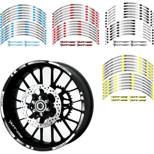 Hot sell 4 color motorcycle wheel decals Reflective stickers rim stripes motorbike mt03 For YAMAHA