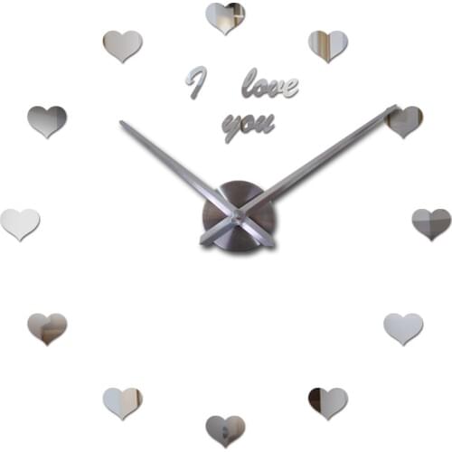 New wall clock modern design reloj de pared quartz watch large decorative clocks europe living room acrylic 3d stickers