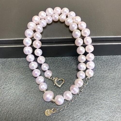 White Round Pearl Necklace 8-9mm Real Natural Freshwater Pearl Chokers Necklaces For Women Jewelry Fashion Gift