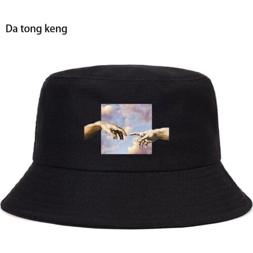 MICHELANGELO Funny Print Bucket Caps Summer Foldable Sunscreen Fishermans Panama Hats 2020 Man Woman Anime Hip Hop Buckets Hat