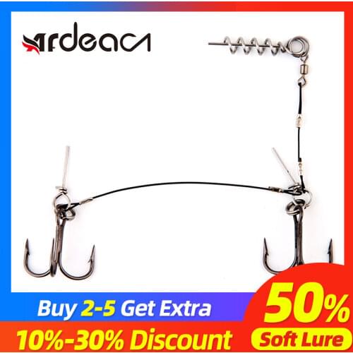 Fishing lure soft lure rig double VMC hook With Screw Connector Breaking Strength Stingers For Big Shad Lure fishing tackle