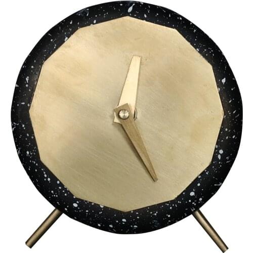Luxury Retro European Table Clock Golden Living Room Silent Table Clock Large Simple Kitchen Reloj Pared Home Decoration QAB50TZ