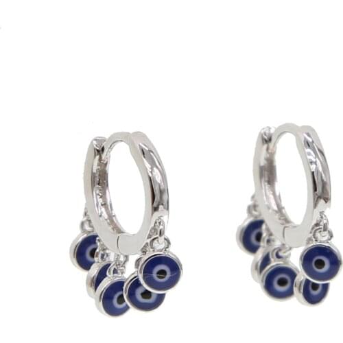 Brand new Women fashion enamel earrings Evil eye drop charm high quality minimalist delicate cute style stunning jewelry