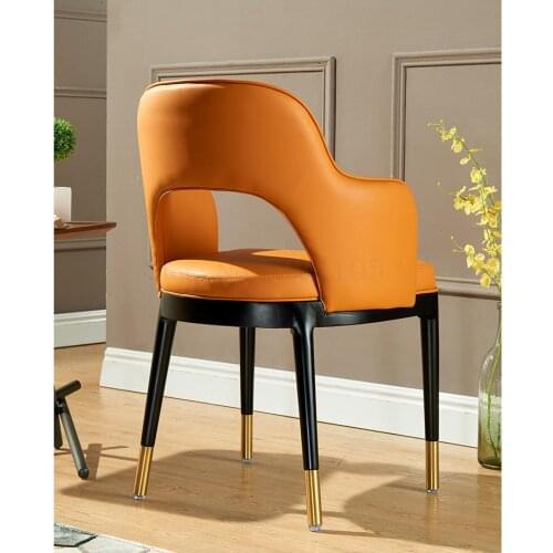 Nordic Dining Chair Postmodern Simple Back Chair Dining Room Leather Chair Household Leisure Light Luxury Style American