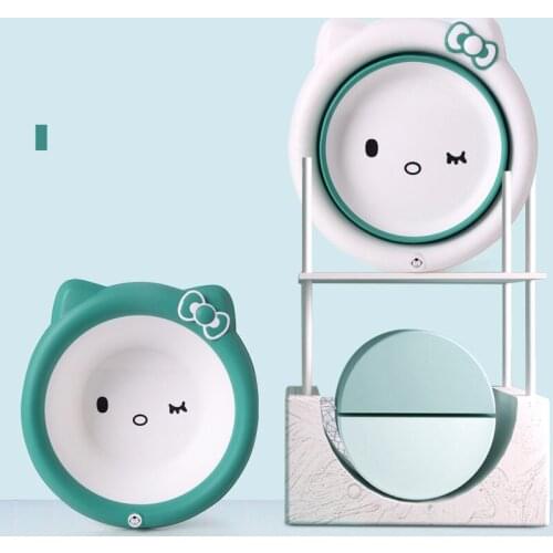 Kitty Cat Travel Folding Wash Basin Bucket Container Portable Basin Plastic Washtub Baby Washbasin Bathroom Accessories