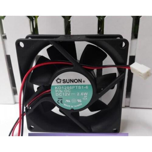 SUNON KD1208PTS1-6 DC 12V 2.6W 80*80*25 8CM 2-Line Silent cooling fan