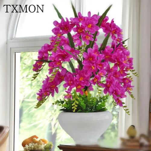 TXMON Artificial Potted Flowers