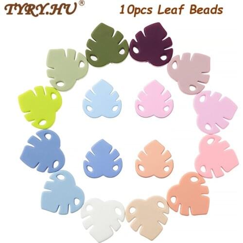 TYRY.HU 1PC Cartoon Silicone Leaf Shaped Teether Beads DIY Pacifier Chains Beads Necklace Baby Loose Bead Baby Gift BPA Free
