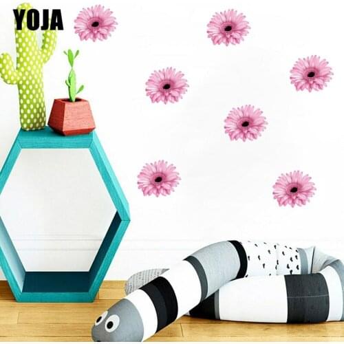 YOJA 9×7.6CM 20PCS Pink Daisy Modern Art Kids Room Decoration Creative Home Wall Sticker 8WS0038