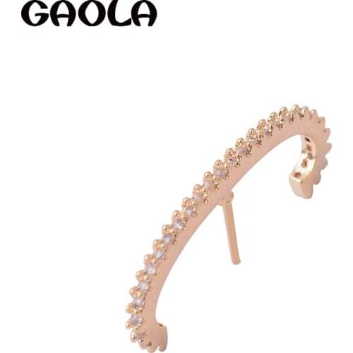 GAOLA High Quality Round Earrings Silver Color Cubic Zircon Stud Earring Wedding Gift GLE6631Y