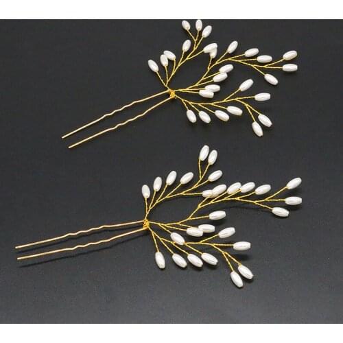 Women Wedding U Hairpin Flower Hair Clips Accessories Elegant Girls BrideHair Comb Hair Ornaments Handmade Headwear