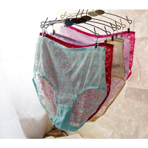 Women sexy lace underwear sexy lingerie lace briefs floral lacy panties underpants white size L,XL,XXL,XXXL Retails