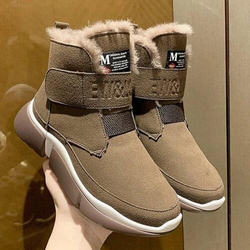 Winter Women Snow Boots Plush Warm Ankle Boots Ladies Hook Loop Leisure Shoes Female Platform Flat Womens Comfortable Footwear