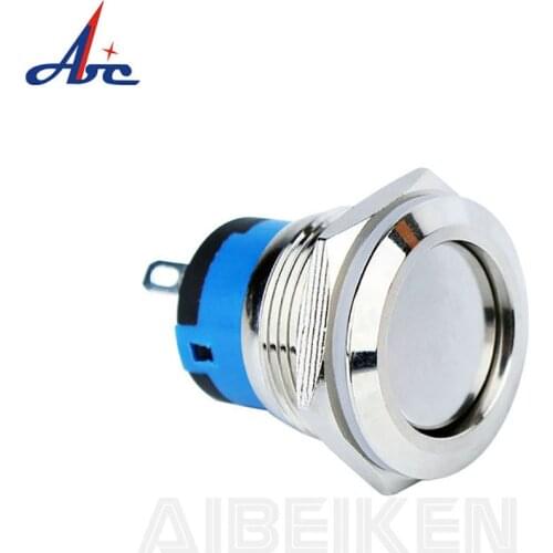 2 Pin Termial Metal Push Button 19mm Momentary Latching DC 12V 24V ON OFF Switch