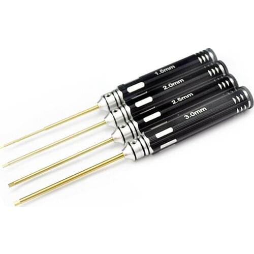 4Pcs/set Titanium Plating 1.5/2/2.5/3mm Hexagon Screwdriver Screw Driver Tool Kit for RC Model Car Boat Airplane