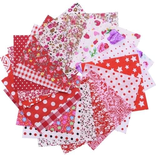 50Pcs/set Multi-style Cotton Fabric Printed Cloth Sewing Quilting Fabrics for Patchwork Needlework DIY Handmade Accessories