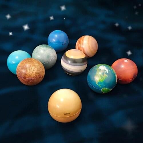 9/12 PCS 6.3cm Eight Planets Moon Star Ball Toy Miniatures Bouncy Sponge Elastic Printing Star Ball Children Educational Gift