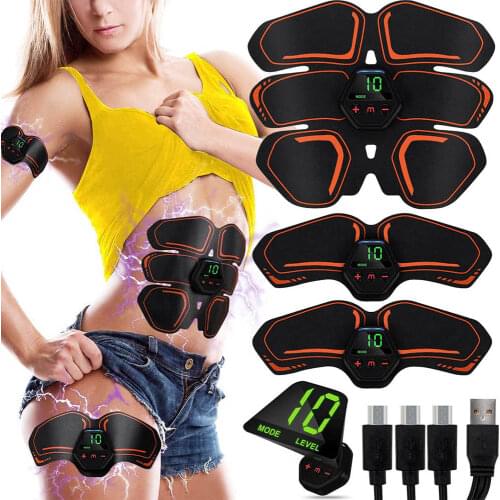 Abs Trainer Abdominal Muscle Stimulator 10 Modes 20 Levels Ems Electrostimulator Toner Fitness Equipment Training Gear Home Gym