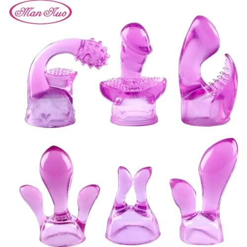 Man Nuo G-spot Stimulate Vibrator Accessories Magic Wand Attachment 1 Piece Silicone Adult Sex Toys for Women AV Rod Head Cap R4