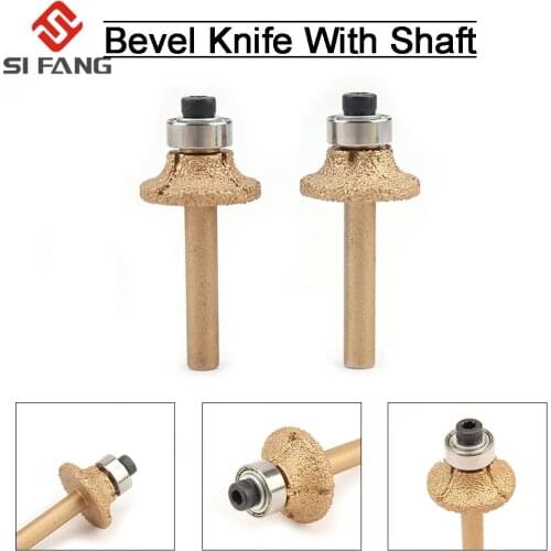 Diamond Router Bits 55mm for glass metal Bullnose Stone Granite Marble Slab Edge Profile Router Cutter With 6mm Round Shank