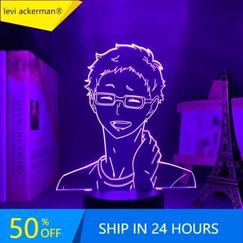 Anime Night Light Haikyuu Kei Tsukishima for Bedroom Decor Nightlight Kids Child Birthday Gift Manga 3d Lamp Haikyu Tsukishima