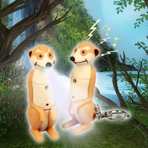 FREE SHIPPING BY DHL 200pcs/lot 2015 3D Plastic LED Nutria Keychains with Sound Novelty Children Toy Keyrings