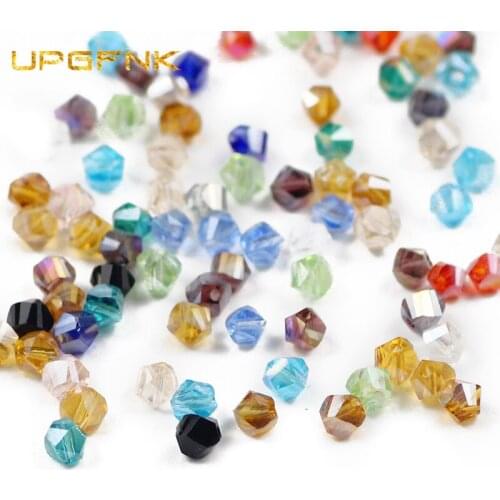 UPGFNK 100pcs 4mm Austrian Twisted Faceted crystal beads For Jewelry Making Earrings bracelet charm glass Spacer loose beads DIY