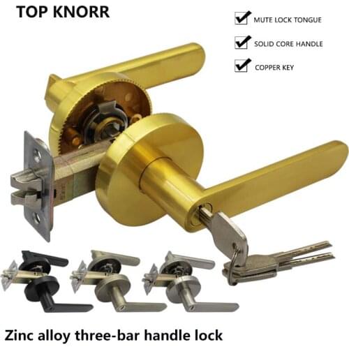 Door handle lock high-grade zinc alloy handle lock three rod spherical door lock bedroom bathroom furniture hardware accessories