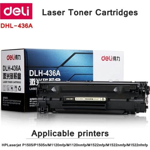 Deli-436A Toner Cartridges For HPLaserjet P1505/P1505n/M1120mfp/M1120nmfp/M1522mfp include 100g Toner powder print 2000 page