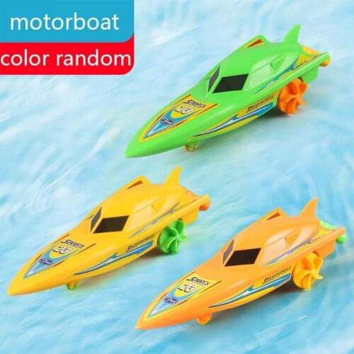 Childrens Water Boat Sailing Motorboat Speedboat Baby Clockwork Bathing Winding Toy Yacht B5N5
