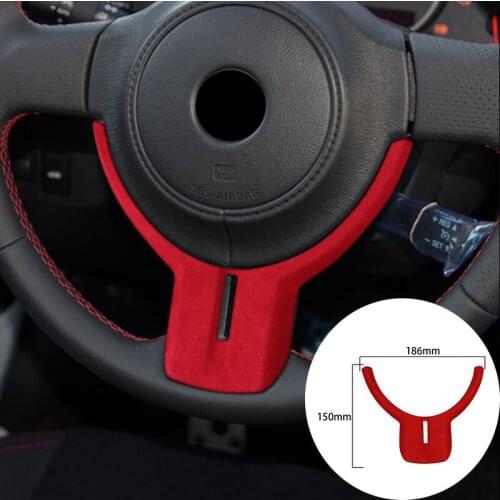 For Subaru BRZ Toyota GT86 2012-2015 Alcantara Suede Wrap Car Steering Wheel Cover Panel Frame Trim Sticker Interior Accessories