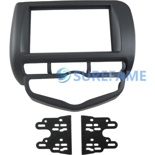 Double Din Car Radio Fascia for Honda Jazz Fit Automatic Aircon 2002-2008 Right Wheel Facia Plate Dash Kit DVD Panel Stereo