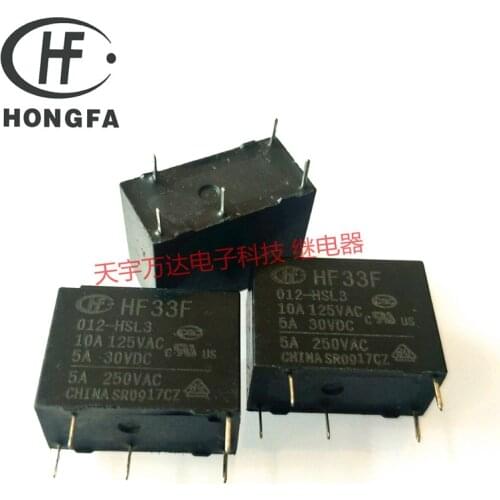 HF33F JZC-33F 12VDC Relay 5A-10A 5PIN 12V
