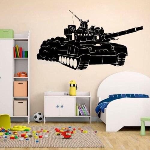 Children Bedroom Art Wall Decor Wall Sticker Vinyl Wall Decals Army Tank Wallpaper For Home Decor High Quality Wall Mural LL446