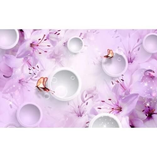 Classic wallpaper for walls Dream lily transparent flower purple lily simple dreamy 3D background wall