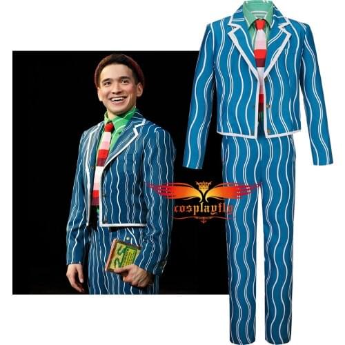 Anime Movie Musical Wicked Boq Men Cosplay Costume Adult Man Outfits Medieval Blue Uniform Jacket Pants Tie Blouse Halloween Cos